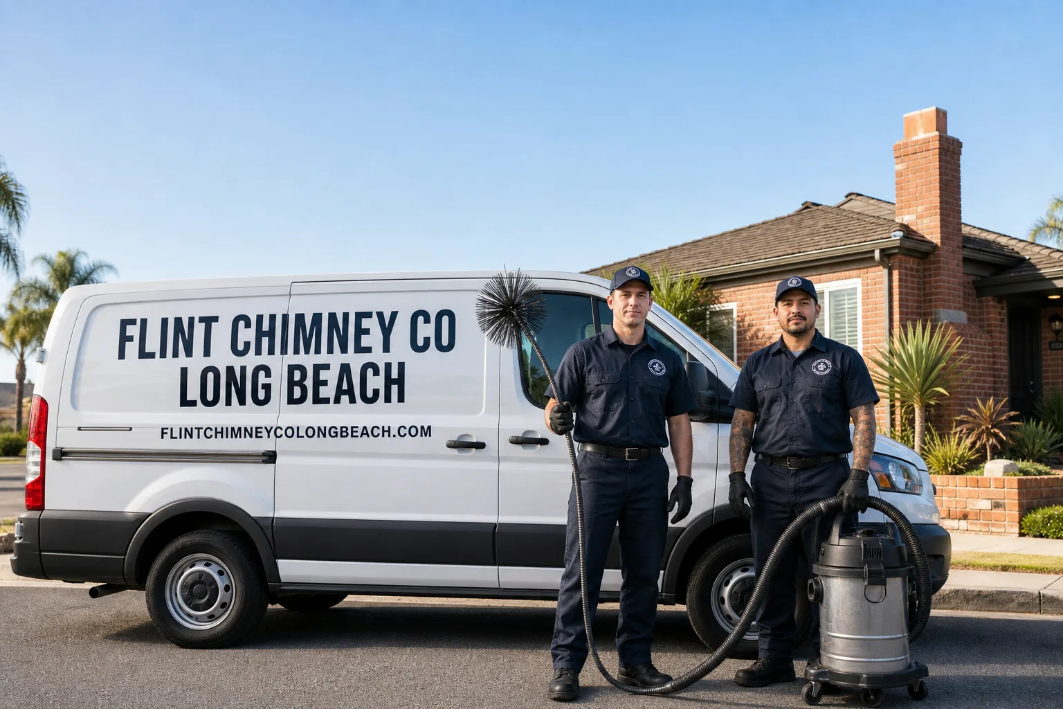 Flint Chimney Co Long Beach chimney cleaning team